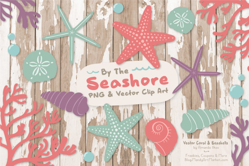 seashore-shells-and-coral-clipart-in-vintage-girl