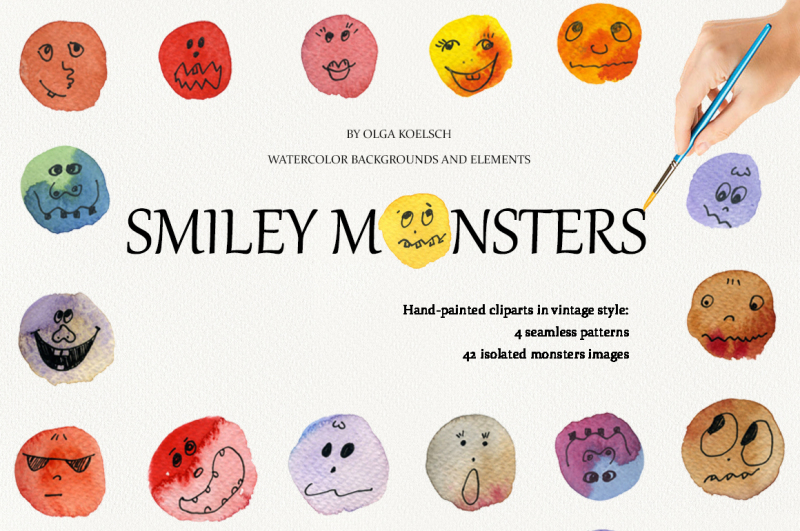 smiley-monsters-watercolor-set