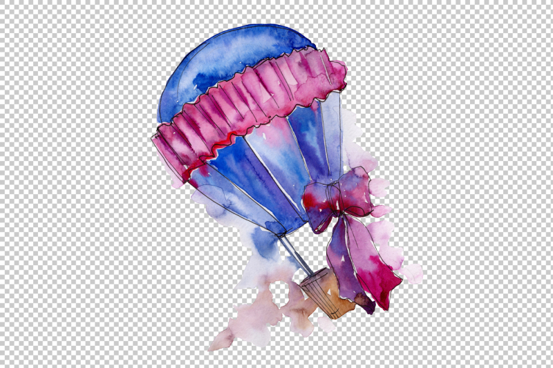 purple-balloons-png-watercolor-set