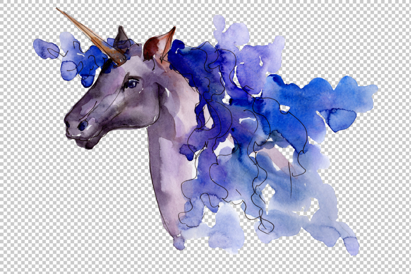 magic-blue-and-pink-unicorns-png-watercolor-set