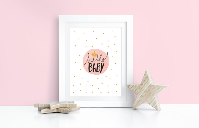 Free Kids Room Frame Mockups Colors (PSD Mockups)