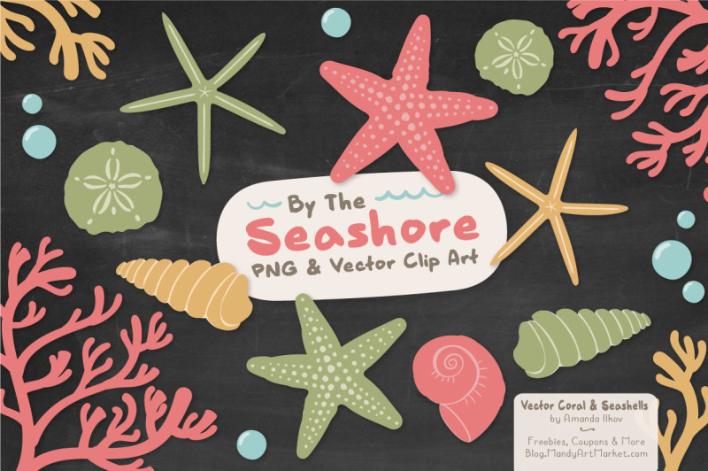 seashore-shells-and-coral-clipart-in-vintage
