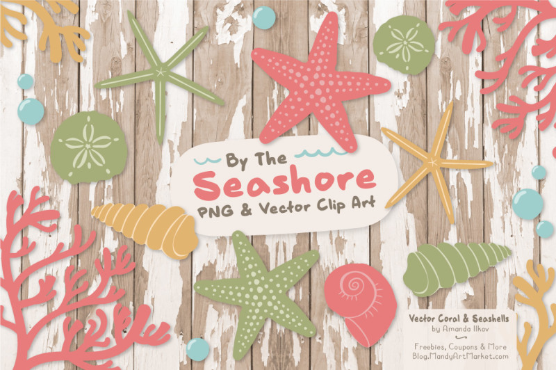 seashore-shells-and-coral-clipart-in-vintage