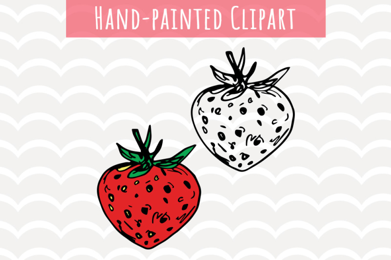 strawberry-hand-painted-clip-art