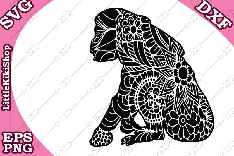 Download Zentangle Monkey Svg,MANDALA MONKEY SVG, Zentangle animal Svg By LittleKikiShop | TheHungryJPEG.com