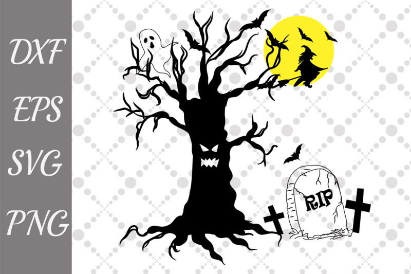 Download Spooky Tree Svg,HALLOWEEN SVG, Spooky Bats Svg,Witch Svg ...