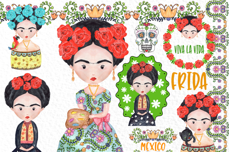 frida-kahlo-clipart-mexican-clipart