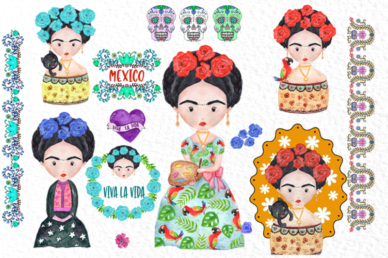 frida-khalo-clipart-mexican-clipart