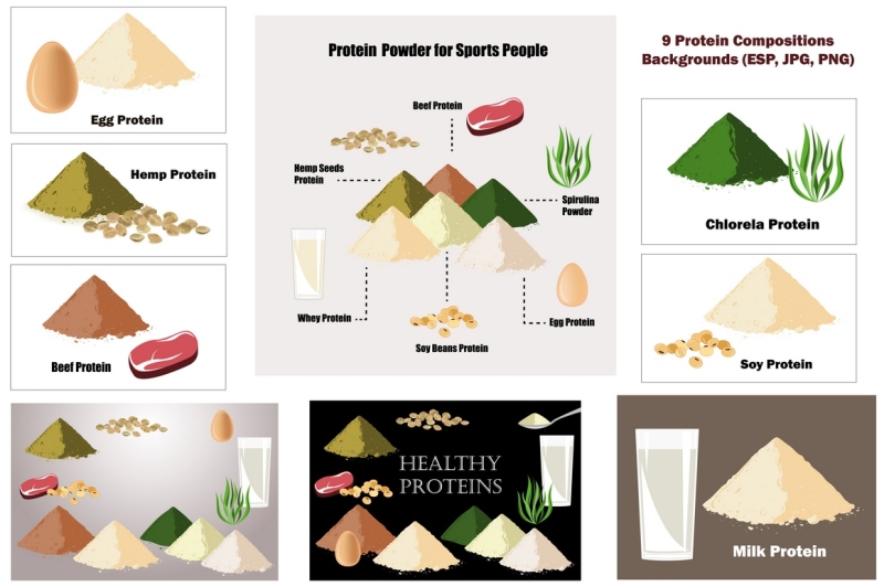 healthy-proteins-vector-collection