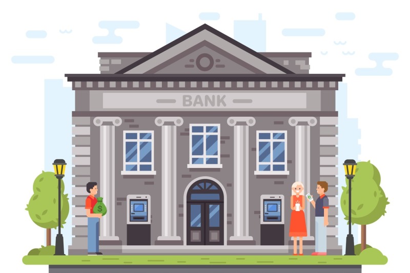 banking-operations-bank-building-facade-with-columns-people-carry-mo