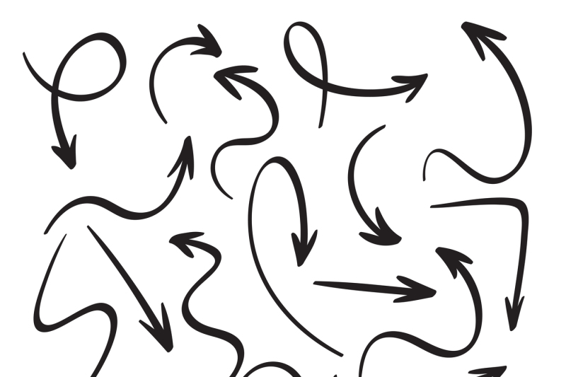 cartoon-black-arrows-hand-drawn-arrow-sketch-swirl-return-back-and