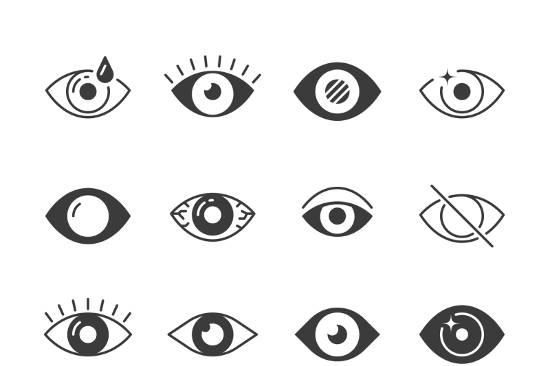 eye-icons-human-eyes-vision-and-view-signs-visible-sleep-and-obser