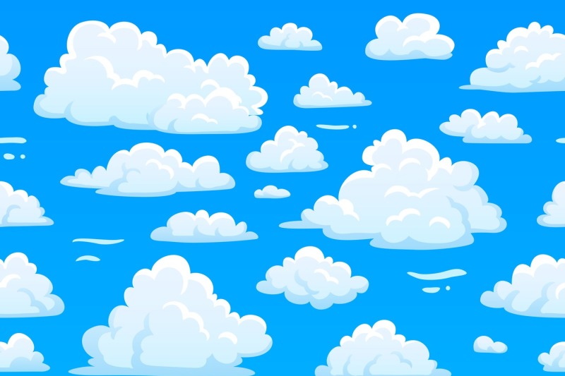 cartoon-blue-cloudy-sky-horizontal-seamless-pattern-with-white-fluffy