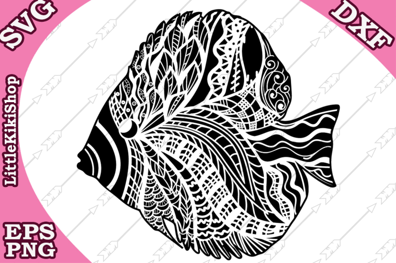 Zentangle Fish Svg,MANDALA FISH SVG,Fish cut files By LittleKikiShop