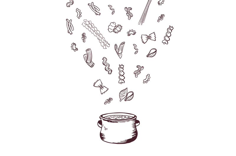 vector-hand-drawn-pasta-pan-concept-illustration