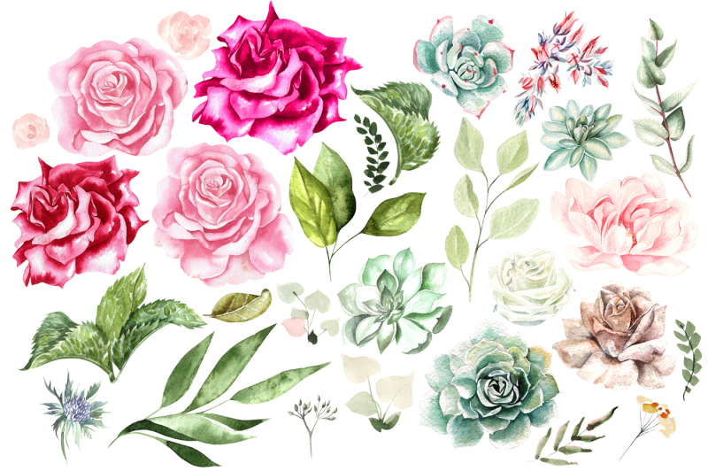 hand-drawn-watercolor-flowers-and-wreath