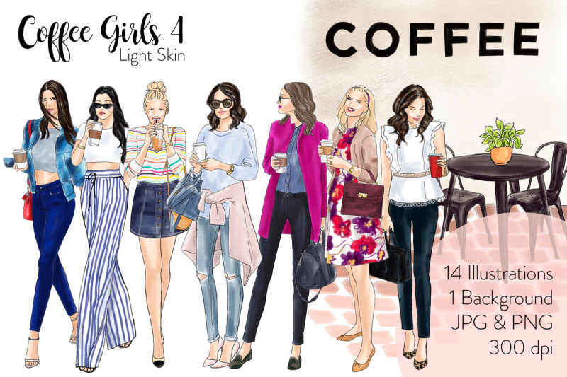 watercolor-fashion-clipart-coffee-girls-4-light-skin