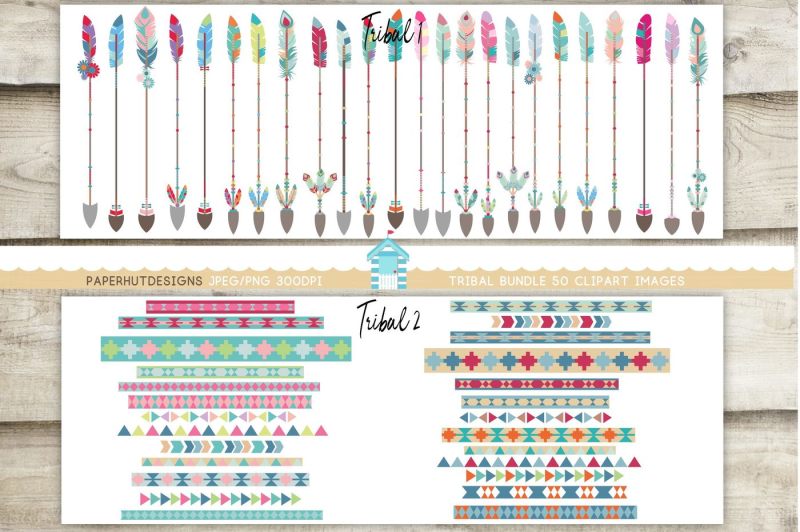 tribal-borders-and-tribal-arrows-clipart-bundle