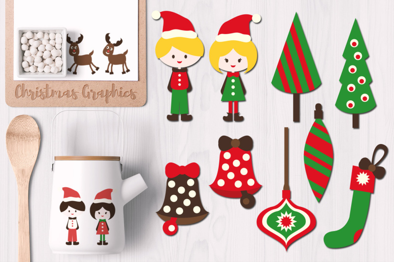 christmas-ornaments-and-kids-clip-art