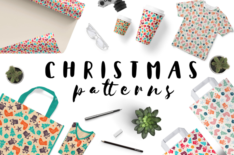 vector-christmas-pattern-set