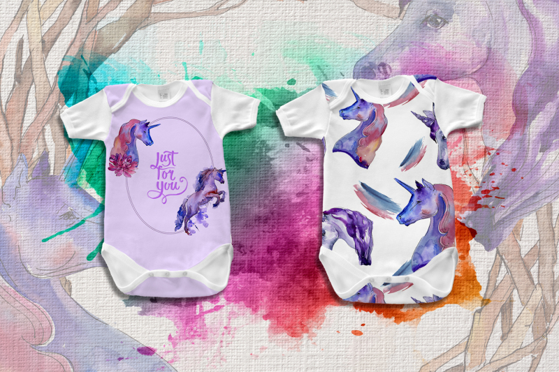 colorful-unicorn-horse-png-watercolor-set