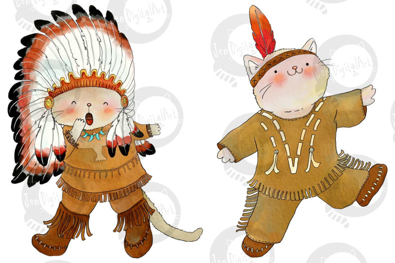 native-indian-cats-clip-art-7-png-jpeg-illustrations