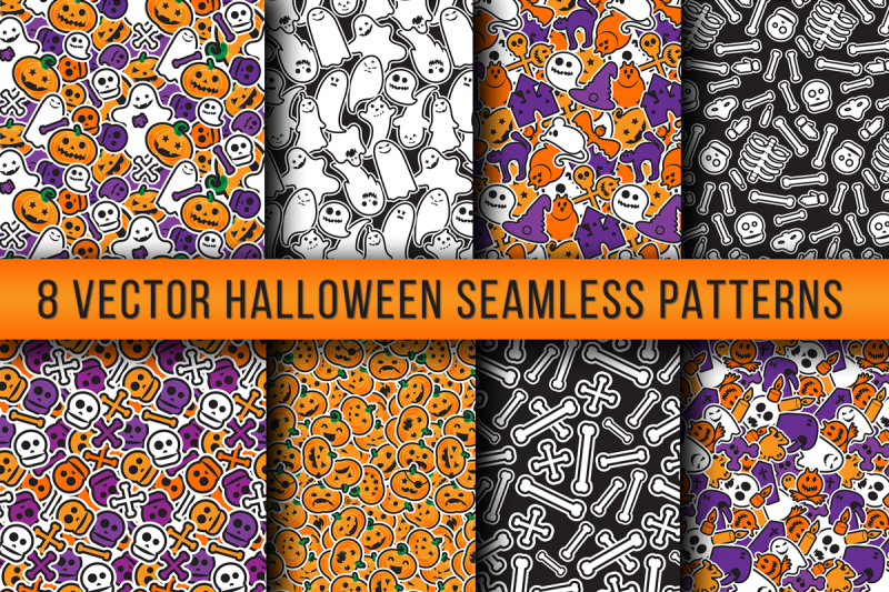 stylish-halloween-seamless-patterns