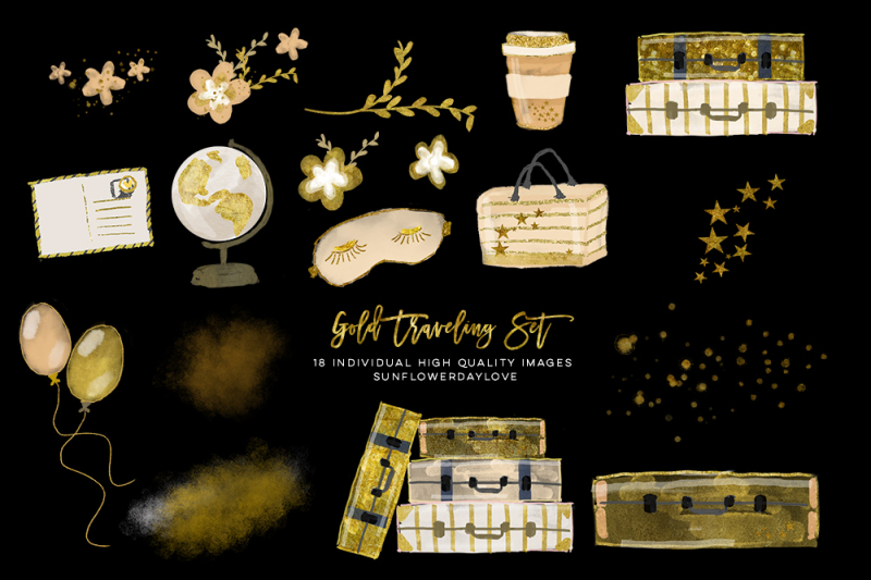 gold-luggage-clipart-set-chic-luggage-clip-art
