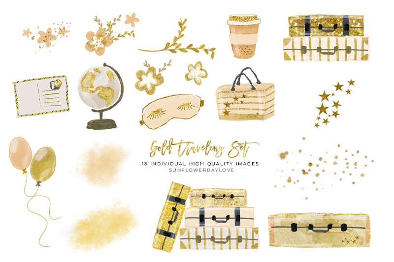 gold-luggage-clipart-set-chic-luggage-clip-art