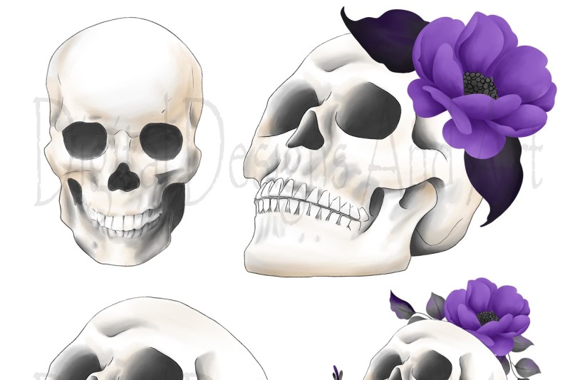 skull-and-flowers-clipart