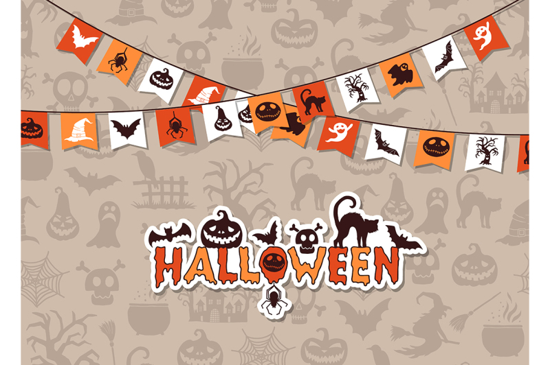 vector-halloween-background-with-garlands