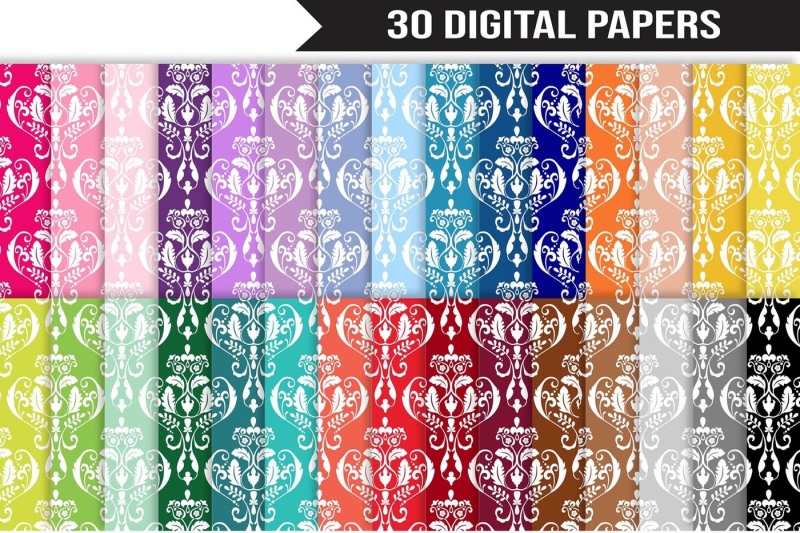 damask-digital-paper-bundle