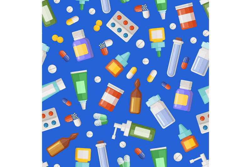 vector-pharmacy-medicines-pills-and-potions-pattern-or-background