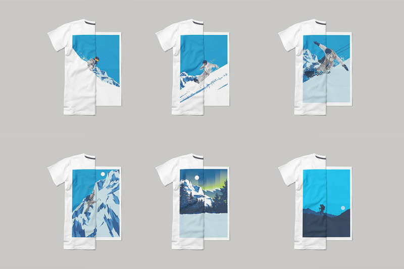 winter-sport-poster-t-shirt-set