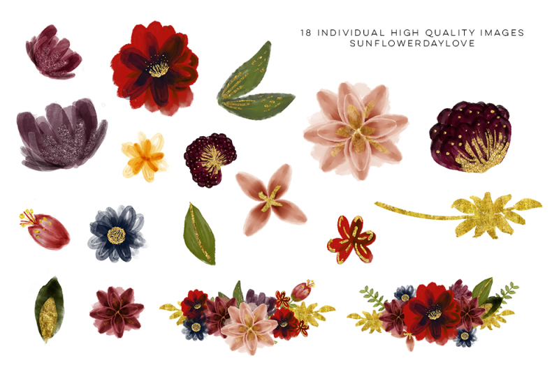 floral-burgundy-clip-art-watercolor-floral-clip-art
