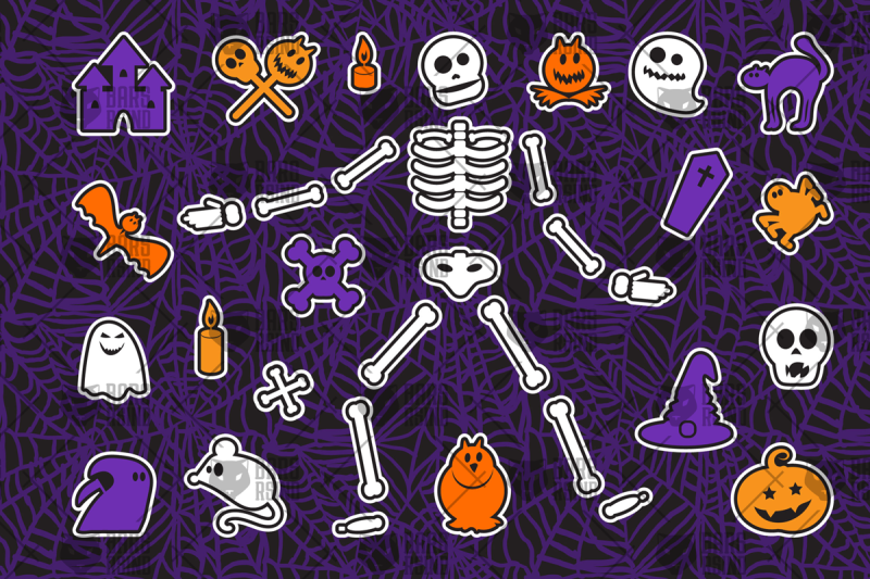 halloween-stickers-set