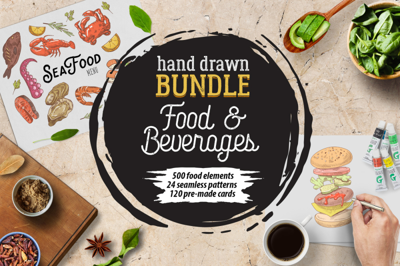 food-and-drink-hand-drawn-bundle