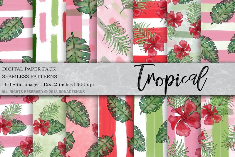 tropical-digital-paper-tropical-pattern-summer-pattern