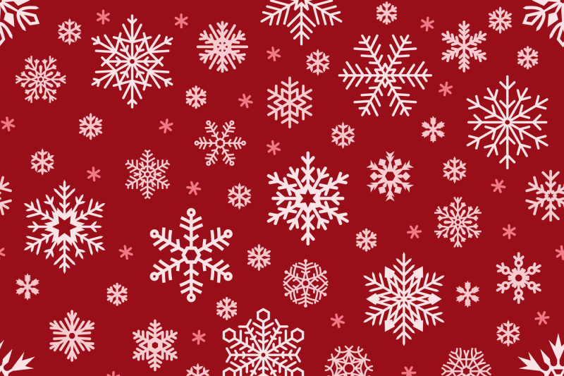 snowflakes-pattern-christmas-falling-snowflake-on-red-backdrop-winte