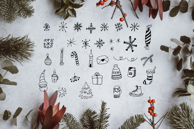 merry-christmas-display-font-and-doodles