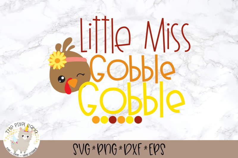 Little Miss Gobble Gobble SVG Cut File SVG by Designbundles