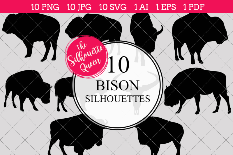 bison-silhouettes-vector