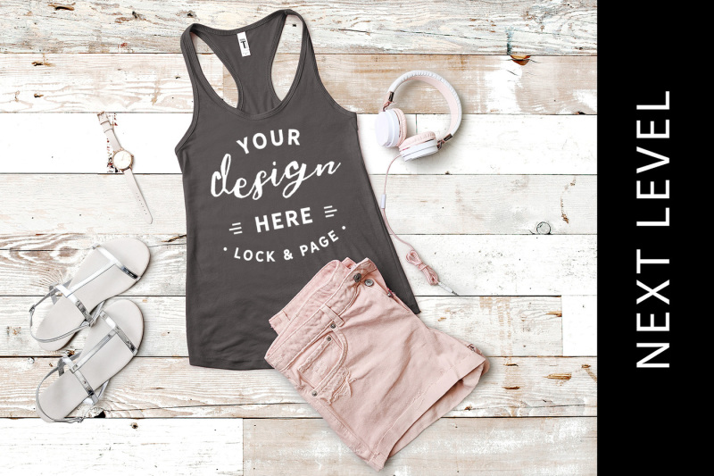 Free Red Bella Canvas 8803 Tank Top Flat Lay Mockup (PSD Mockups)