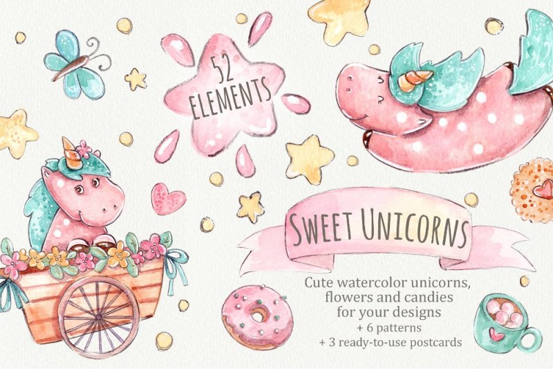sweet-unicorns-set-6-patterns-3-greeting-cards