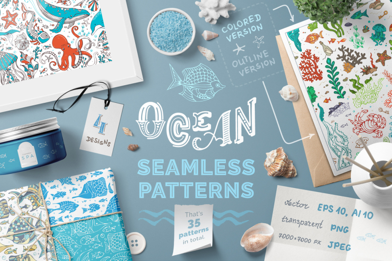 ocean-seamless-patterns-pack