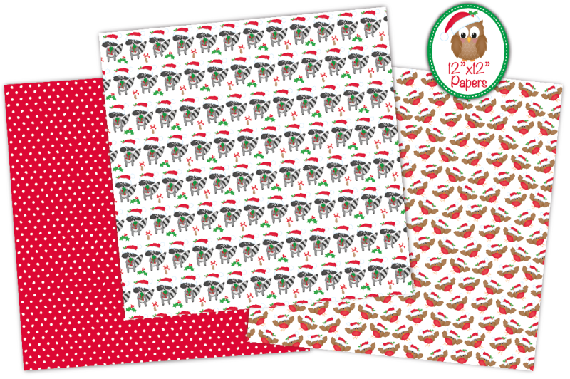 christmas-digital-papers-christmas-patterns-woodland