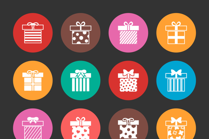 gift-boxes-vector-icons-set-over-black