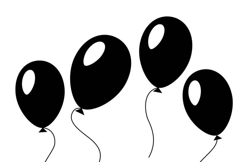 baloons-vector-illustration-in-black-and-white