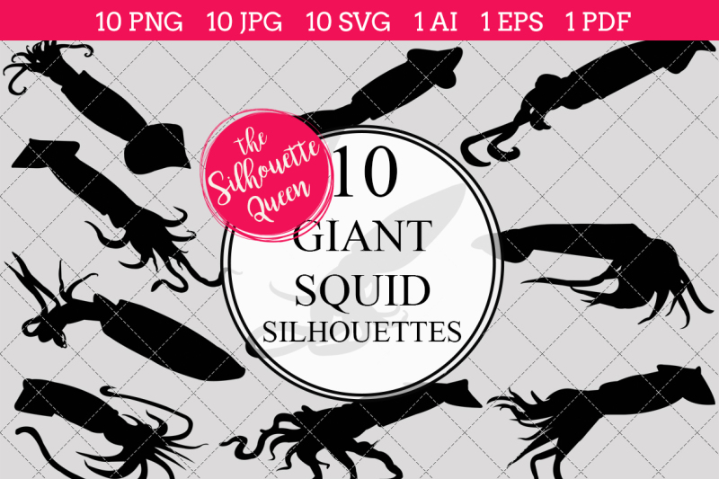 giant-squid-silhouette-vectors