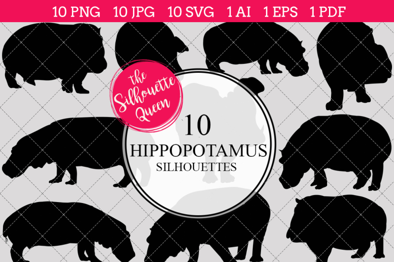 hippopotamus-silhouette-vectors